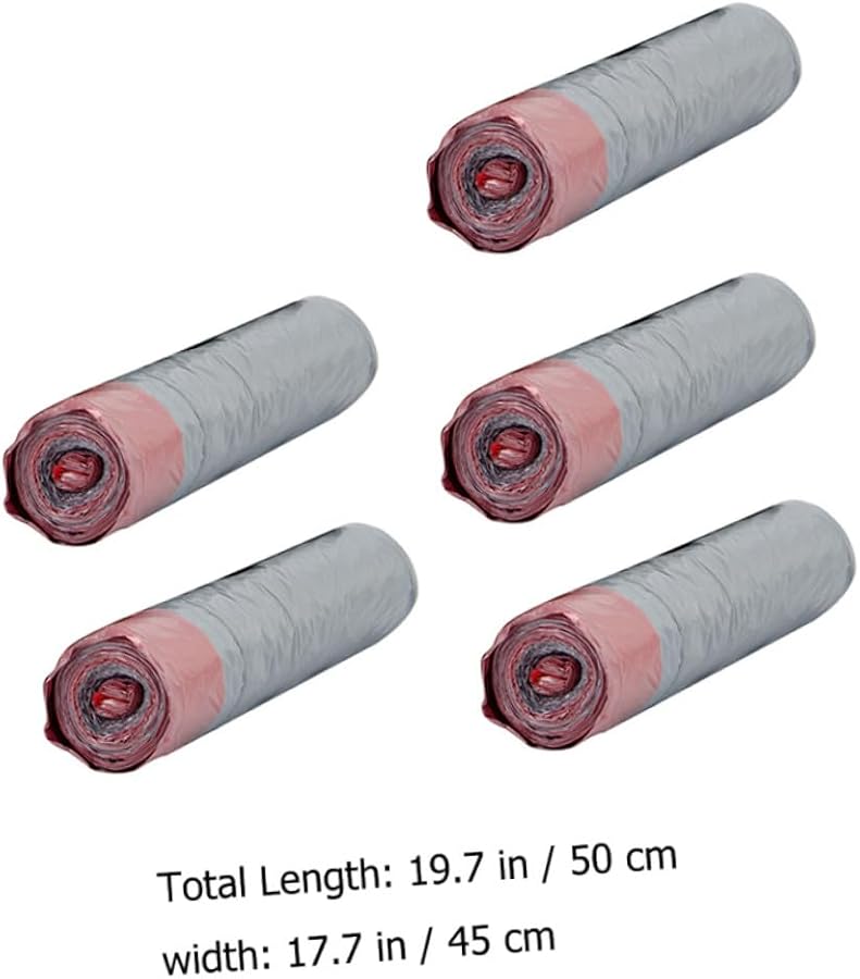 5 لفات إضافية قوية جدًا من أكياس القمامة ذات رباط السحب، أكياس سميكة من البولي إيثيلين للتخلص من نفايات المطبخ، ألوان عشوائية - Image 4