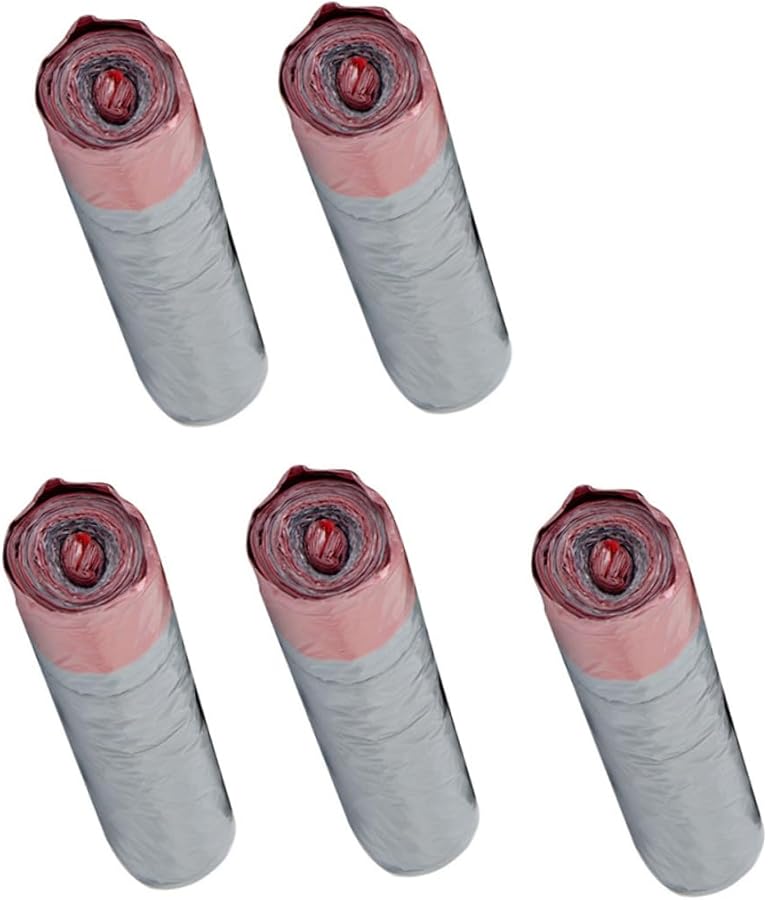 5 لفات إضافية قوية جدًا من أكياس القمامة ذات رباط السحب، أكياس سميكة من البولي إيثيلين للتخلص من نفايات المطبخ، ألوان عشوائية - Image 1