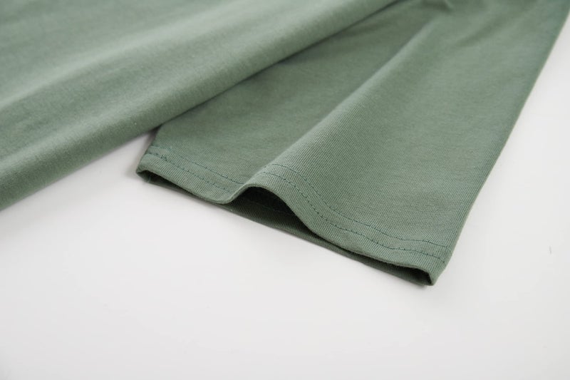 KLIEGOU Mens 100% Cotton Hipster Hip Hop Longline Crewneck T-Shirt Dark Green XL(66) - Image 5