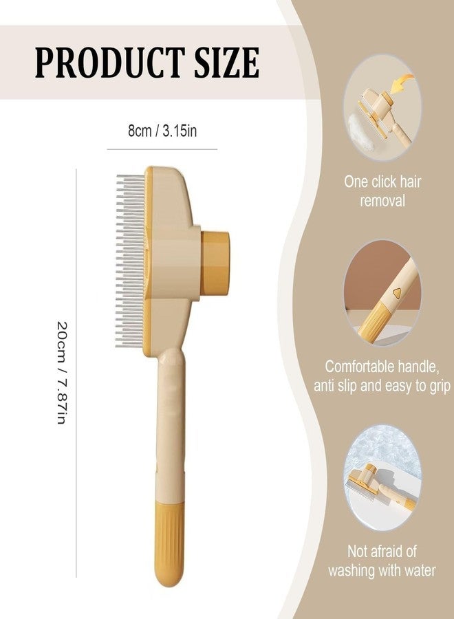 ODMART Self Cleaning Slicker Brush for Dogs & Cats, Pet Grooming Brush with Release Button, Steam Deshedding Slicker & Flea Comb, Dual-Sided Stainless Steel Teeth for Undercoat Hair Removal (1 Pc) - Image 5