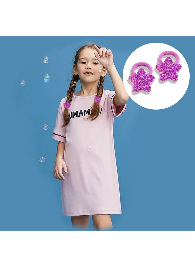 Zifengcer - 36 Pcs Glitter Hair Ties For Baby Girls Elastic Rubber Bands Hair Scrunchies For Toddler Girls Rainbow Sequin Sparkle Star Heart Butterfly Cartoon Ponytail Holders Hair Accessories Sold By Zifengcer - Image 1