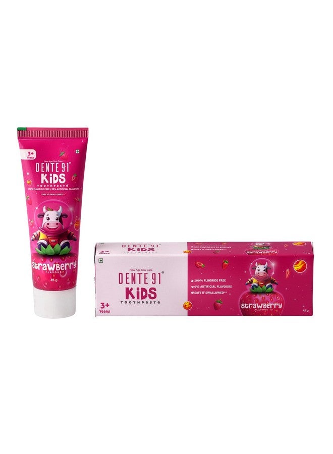 DENTE91 Kids Toothpaste, Protects Against Dental Caries & Hypersensitivity, Fluoride Free, Strawberry Flavour - 45 G  - Image 1