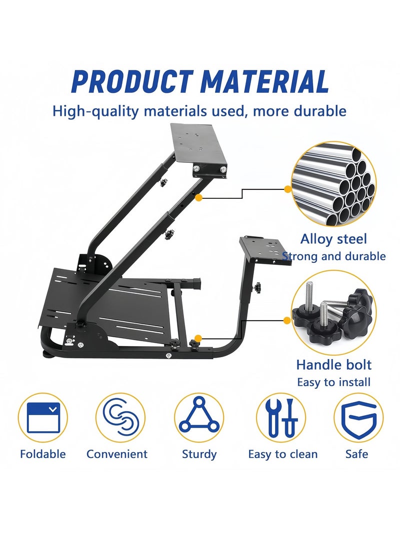 فلاشهوك حامل عجلة سباق قابل للطي، لجهاز Logitech G29/G920 وThrustmaster T300RS، إطار فولاذي قابل للتعديل، قاعدة مضادة للانزلاق، موفر للمساحة، أسود - Image 4