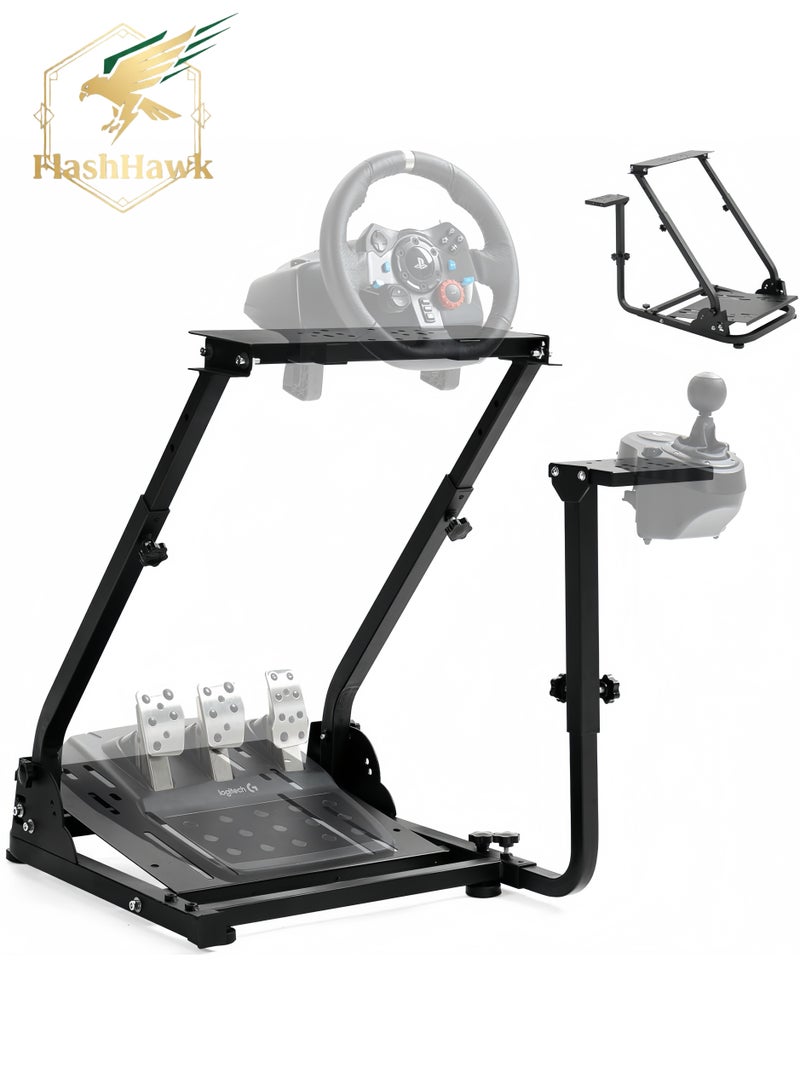 فلاشهوك حامل عجلة سباق قابل للطي، لجهاز Logitech G29/G920 وThrustmaster T300RS، إطار فولاذي قابل للتعديل، قاعدة مضادة للانزلاق، موفر للمساحة، أسود - Image 1