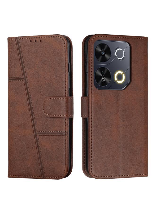 اس-توب جراب هاتف itel P65 مصنوع من جلد العجل مع مشبك - Image 1