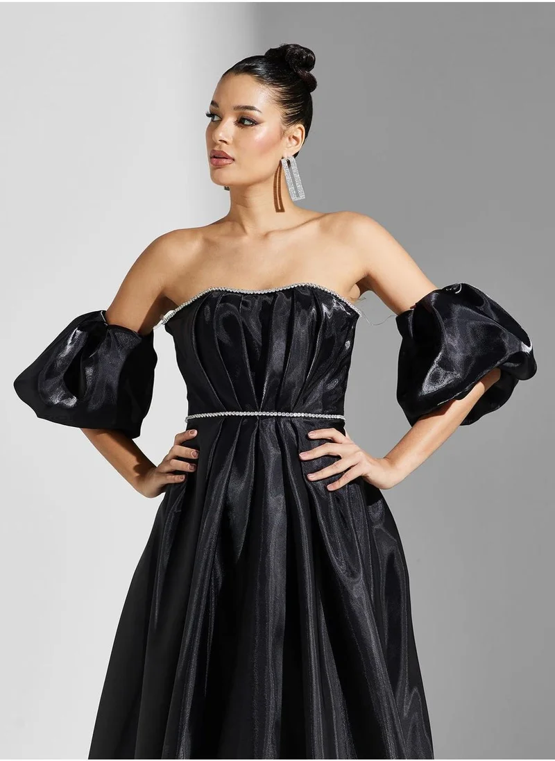 Akadia Fashion Organza Sleeve Dress