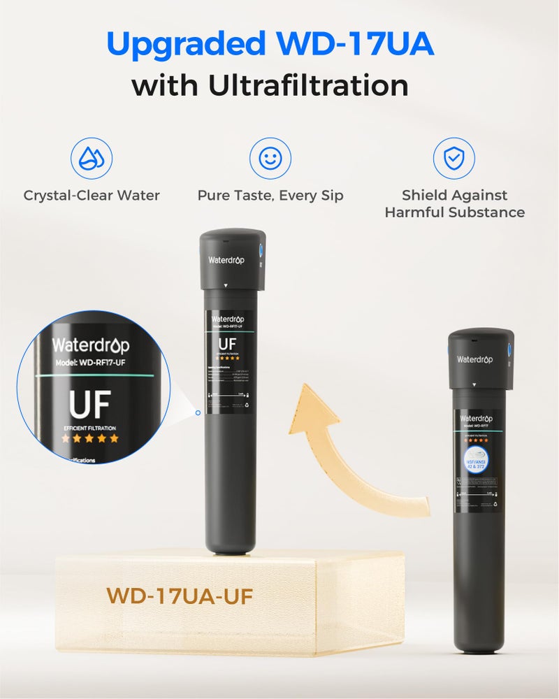 Waterdrop 17UA-UF 0.01 Î¼m Ultra Filtration Under Sink Water Filter System, 3 Years, Reduces Lead, Chlorine, Bad Taste & Odor, Direct Connect to Kitchen Faucet, USA Tech - Image 4