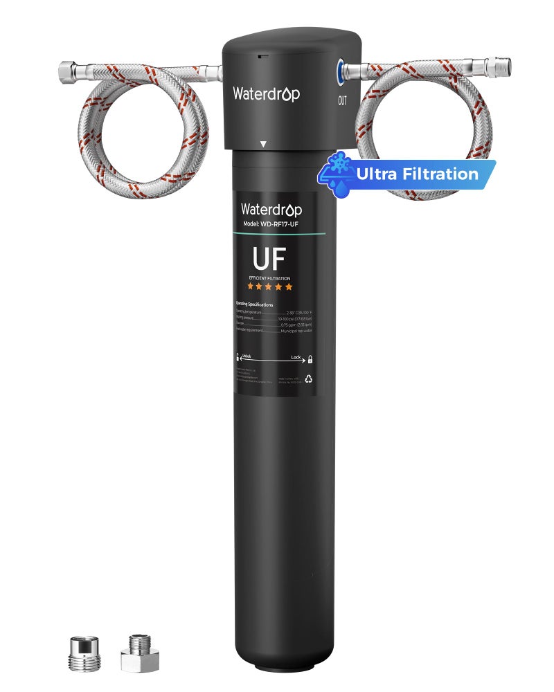 Waterdrop 17UA-UF 0.01 Î¼m Ultra Filtration Under Sink Water Filter System, 3 Years, Reduces Lead, Chlorine, Bad Taste & Odor, Direct Connect to Kitchen Faucet, USA Tech - Image 1