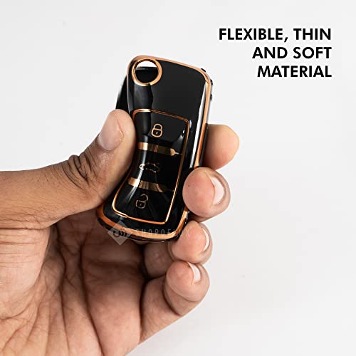 Shopoflux® TPU Key Cover Compatible with Skoda Rapid | Laura | Superb | Octavia | Fabia | Yeti 3 Button Flip Key (Black) - Image 5