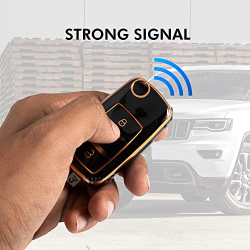 Shopoflux® TPU Key Cover Compatible with Skoda Rapid | Laura | Superb | Octavia | Fabia | Yeti 3 Button Flip Key (Black) - Image 3