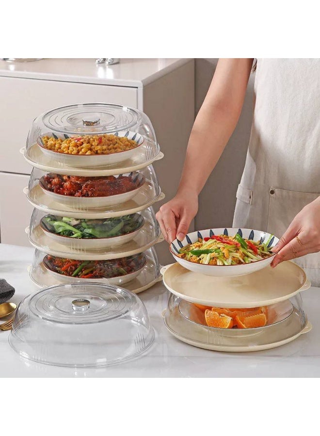 اطباق غطاء اكليرك للتلاجة (عدد قطعة واحدة) لتغطية  الطعام  والتورت – غطاء اكليرك لحفظ الطعام وحمايته من الرذاذ – غطاء طعام شفاف - غطاء أطباق قابل لإعادة الاستخدام الثلاجة - غطاء اطباق-  تصميم عملي لحفظ الحرارة - غطاء طبق - أغطية الاطباق – اطباق حفظ الاكل  والكيك والمخبوزات - Image 1