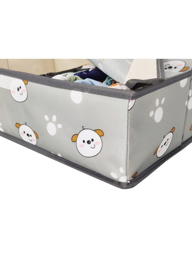 HOUSE OF QUIRK House of Quirk Innerwear Organizer 16+1 Compartment Non-Smell Non Woven Foldable Fabric Trunk Organisers Storage Box For Closet (Grey Dog, Rectangular) - Image 4