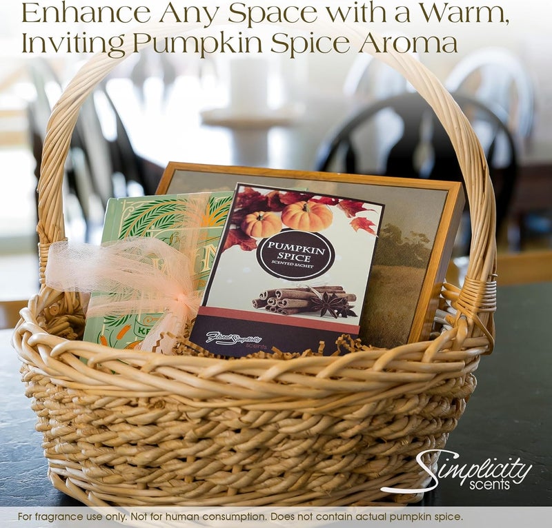 FloralSimplicity Floral Simplicity Pumpkin Spice Scented Sachets Pack of 6, Fall & Winter - Long-Lasting Scented Bags, Home Fragrance, Air Freshener & Deodorizer for Closet, Room, Drawer, or Cars, Made in USA - Image 4