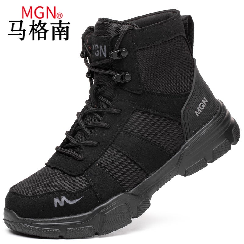 Large-Size High-Top Labor Protection Shoes For Men And Women Anti-Smashing And Anti-Piercing Work Shoes Shock-Absorbing Safety Work Shoes Labor Protection Shoes - Image 1