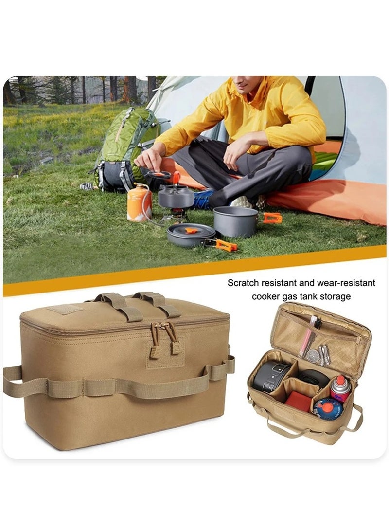 Generic Outdoor Camping Storage Bag 11L-Removable and Adjustable Storage Space Tool Bag,Durable Carry Sack for Picnic, Lamps, Canister, and Pots,Portable Camping Food Container Storage Handbag-Black,13.4x6. - Image 3