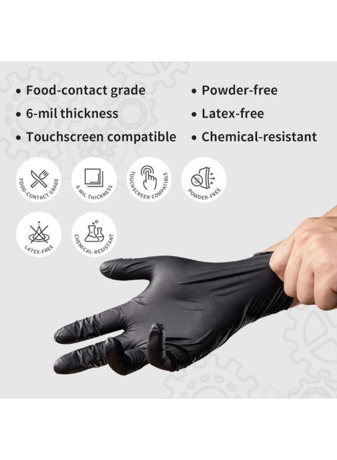 Vinyl Black Vinyl Disposable Gloves Large 50 Pack - Latex Free, Powder Free Medical Exam Gloves - Surgical, Home, Cleaning, and Food Gloves - Image 2