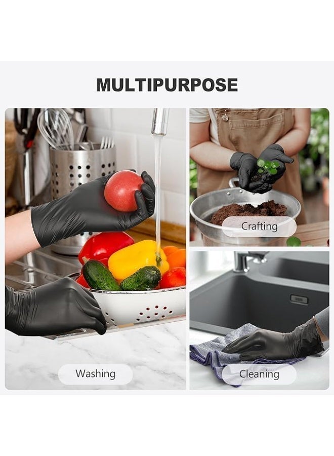 Vinyl Black Vinyl Disposable Gloves Large 50 Pack - Latex Free, Powder Free Medical Exam Gloves - Surgical, Home, Cleaning, and Food Gloves - Image 4