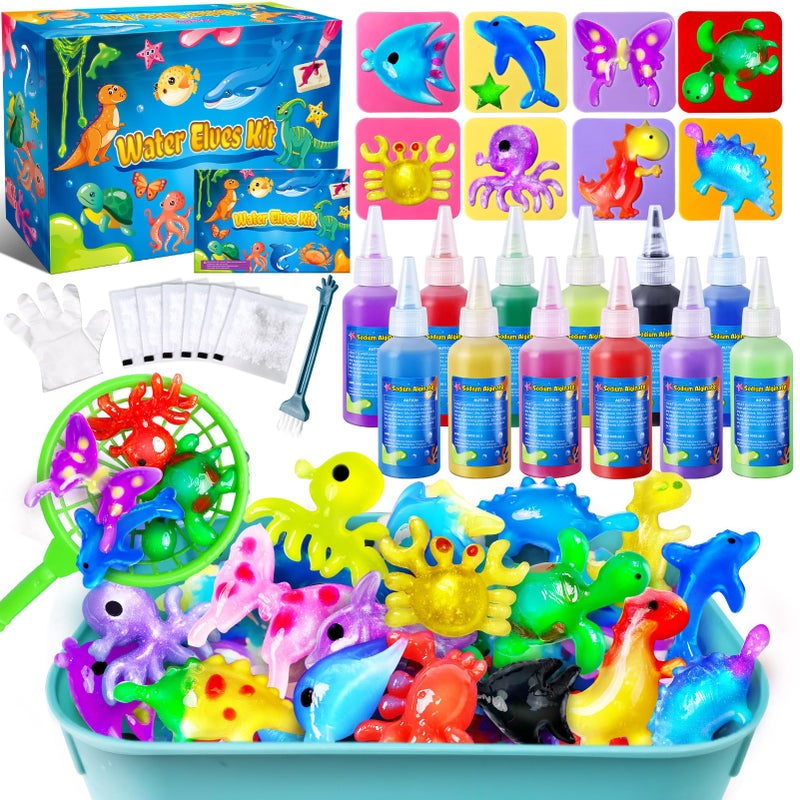 Kacwsoay Magic Water Elf Toy Kit for Kids - Water Pets with 12 Colors - DIY Squishies Maker Crafts Birthday Gifts for Boys and Girls - Image 1