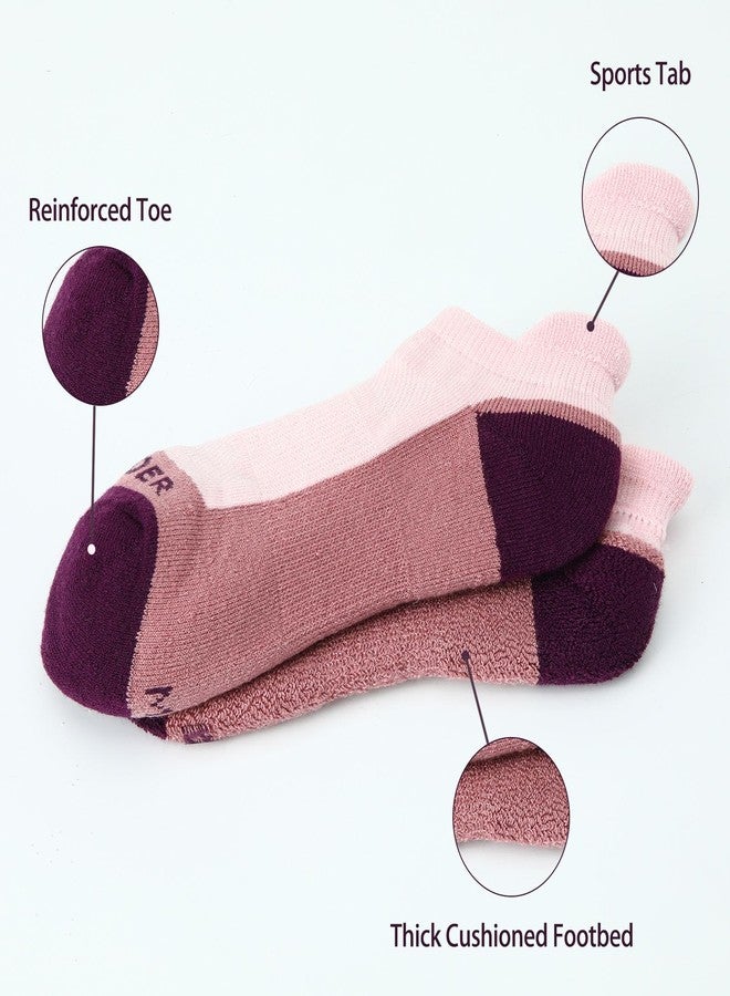 WANDER Merino Wool Ankle Hiking Socks Womens 3 Pairs Lightweight Cushioned Low Cut Running Athletic Socks - Image 3