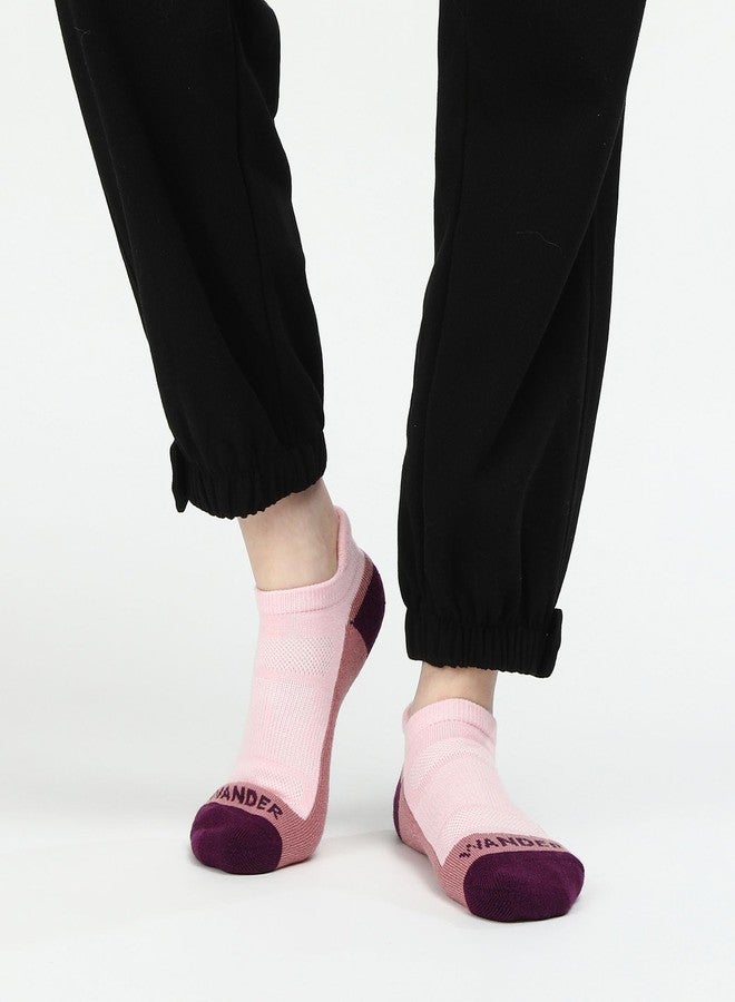 WANDER Merino Wool Ankle Hiking Socks Womens 3 Pairs Lightweight Cushioned Low Cut Running Athletic Socks - Image 4