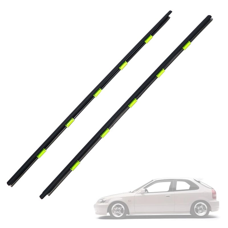 FZJDSD Driver and Passenger Side Door Window Outer Weatherstrip Belt Molding Compatible with Honda Civic EK Coupe 19962000 Replaces 72410S03003 72450S03003