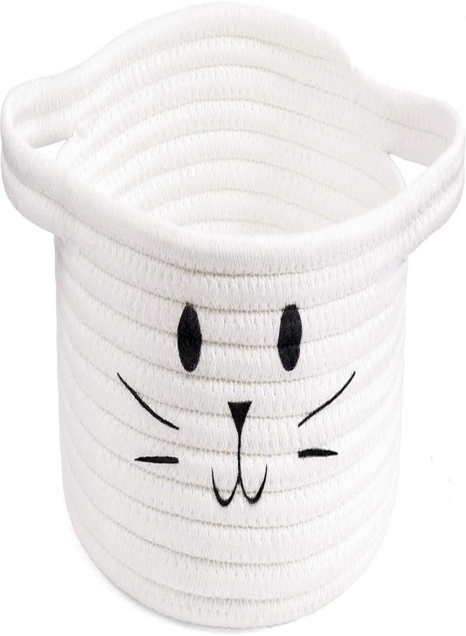 ALBY® Decor Basket, Nursery Basket for Baby Clothes, Toys, Laundry, Blanket, Cute Animal Storage Box, Large Woven Gift for Kids, Baby Showers- (WHITE, 9.8" W x 4" H) - Image 1