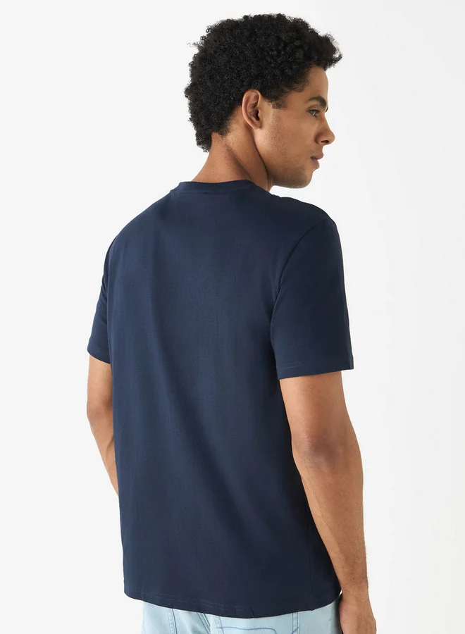 Lee Cooper Lee Cooper Printed Crew Neck T-shirt with Short Sleeves