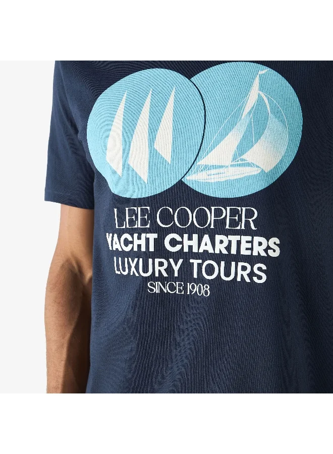 Lee Cooper Lee Cooper Printed Crew Neck T-shirt with Short Sleeves