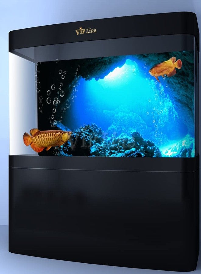 Aquarium Background Poster Under Water Cave Sunlight Fish Tank Backdrop Decorations PVC Fish Tank Background (24" x 12"/ 61 x 30cm) - Image 2