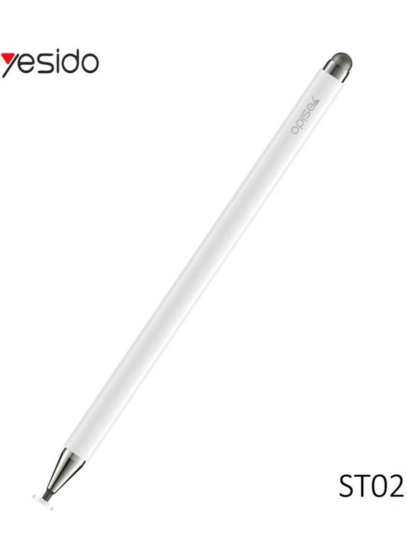 Yesido ST02 2-in-1 Capacitive Active Universal Tablet Smart Pressure Touch Stylus Pen – Precision Stylus for Smartphones and Tablets, Dual Tip Design for Writing and Drawing, High Sensitivity, Ideal for Touchscreen Devices  - Image 1