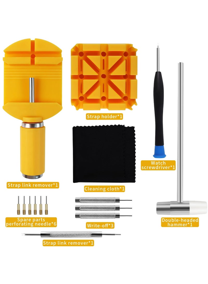 SANMUGEED Ultimate Watch Link Removal kit - Adjustable Bracelet Repair & Resizing, Watch Band Remover, Screwdriver, Hammer, Pin Punch, Watch Back Remover - Includes Storage Box - Image 2