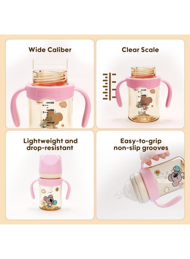 AIWIBI Anti-Colic Baby Bottle, 6 oz, Natural Feel, Easy to Clean, Medium Flow Nipples Included, Wide Neck, BPA Free - 3-6 Months (2 pk) - Image 3