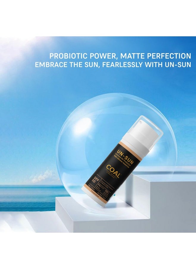 COAL CLEAN BEAUTY Un-Sun Spf 50 Pa+++ Sunscreen With Probiotics | Uva/Uvb, Anti-Ageing, Blue Light Protection & Water Resistant | Men & Women | All Skin Types | 30G  - Image 5