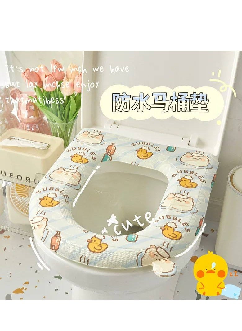 Toilet cover - washable foam, easy to clean and comfortable to sit on. It is installed with double-sided tape and Scotch tape. - Image 2