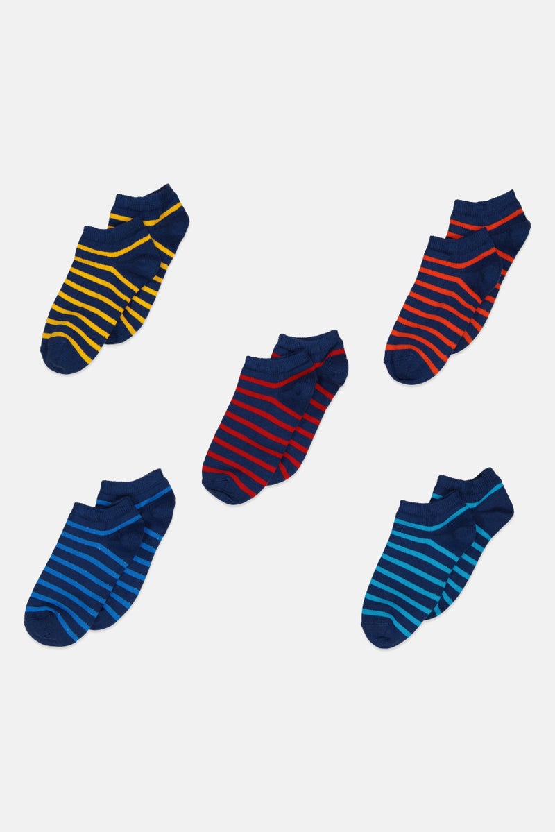 RBX Kids Boy 5 Pairs Yarn Dye Ankle Socks, Multicolor  - Image 1