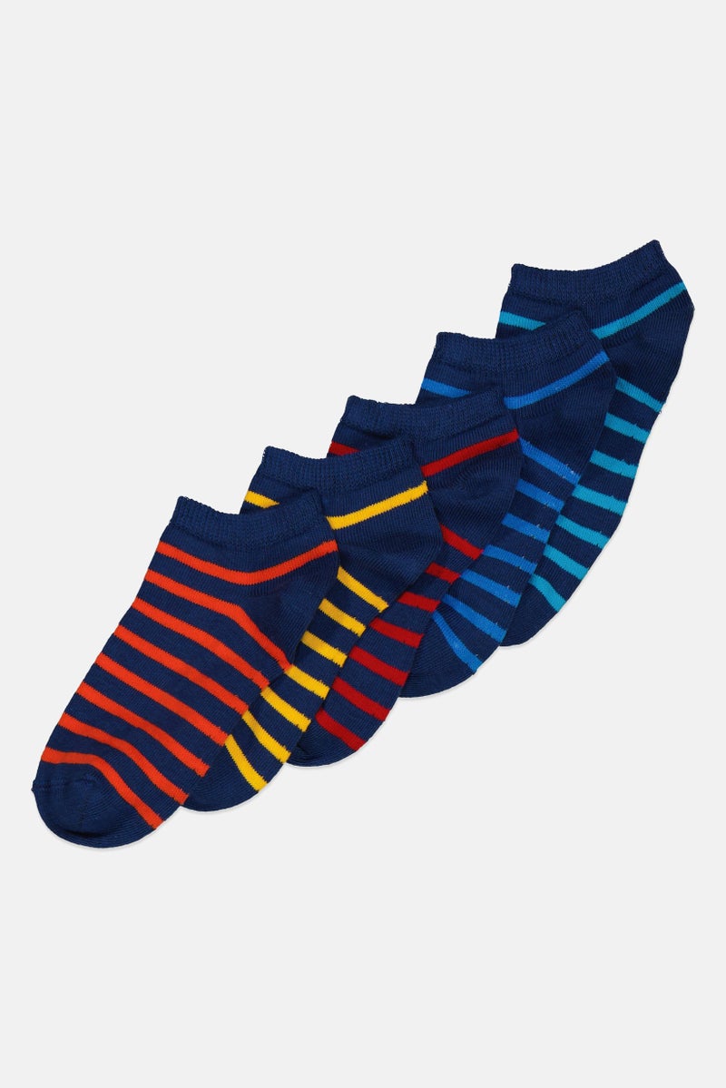 RBX Kids Boy 5 Pairs Yarn Dye Ankle Socks, Multicolor  - Image 2