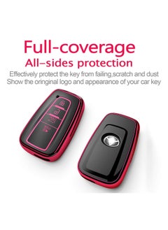 TOYOTA Toyota Camry 2023 4 Button Remote Key Fob Case TPU Car Key Case 1 Pcs Car Key Fob Cover Red  - Image 3