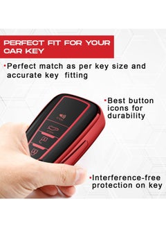 TOYOTA Toyota Camry 2023 4 Button Remote Key Fob Case TPU Car Key Case 1 Pcs Car Key Fob Cover Red  - Image 5