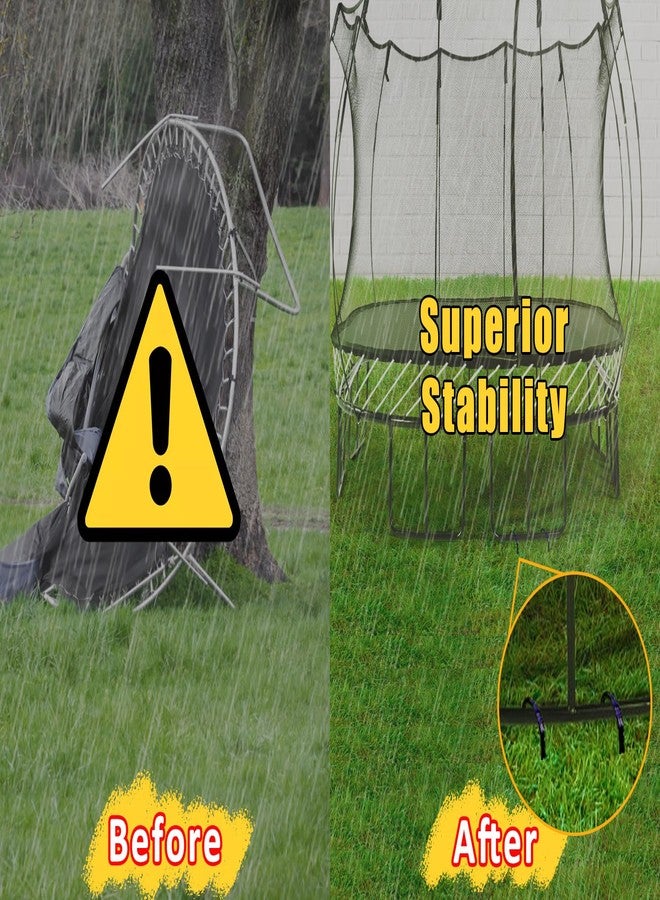 RIY Trampoline Stakes Anchors High Wind 12'' Ground Anchor Heavy Duty Tent Stakes Swing Set Anchors Trampoline Accessories with T Hook - Black 8pcs - Image 4