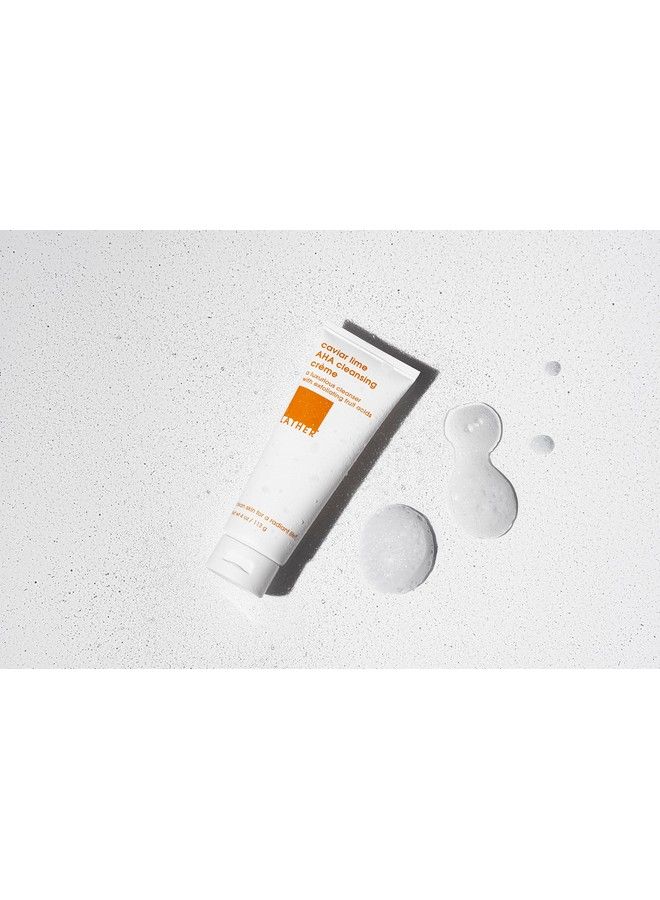 LATHER Caviar Lime Aha Cleansing Crème Face Wash | Face Wash | Beauty | Skin Care | Natural Face Wash | Facial Skin Care Products | Facial Cleanser | Face Wash For Women & Men | Self Care | 4 Fl Oz - Image 5