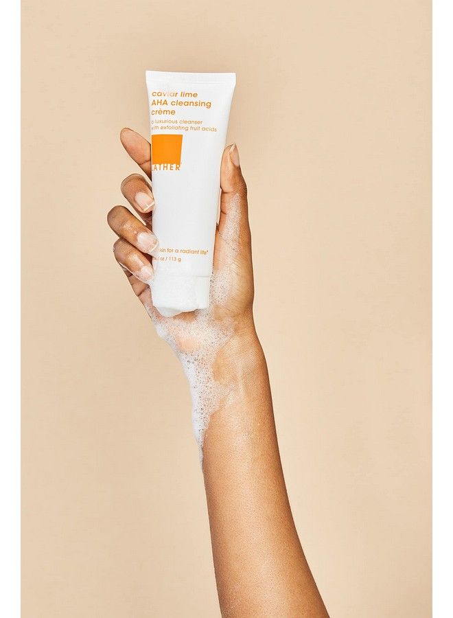 LATHER Caviar Lime Aha Cleansing Crème Face Wash | Face Wash | Beauty | Skin Care | Natural Face Wash | Facial Skin Care Products | Facial Cleanser | Face Wash For Women & Men | Self Care | 4 Fl Oz - Image 3