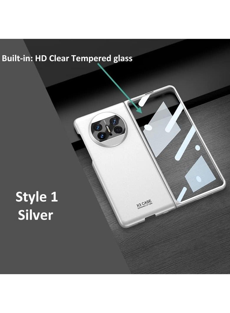 Arabest Ultra Thin Case Compatible with Huawei Mate X3 Tempered Glass Ultrathin Matte Plastic Cover For Mate X3 (Silver) - Image 2