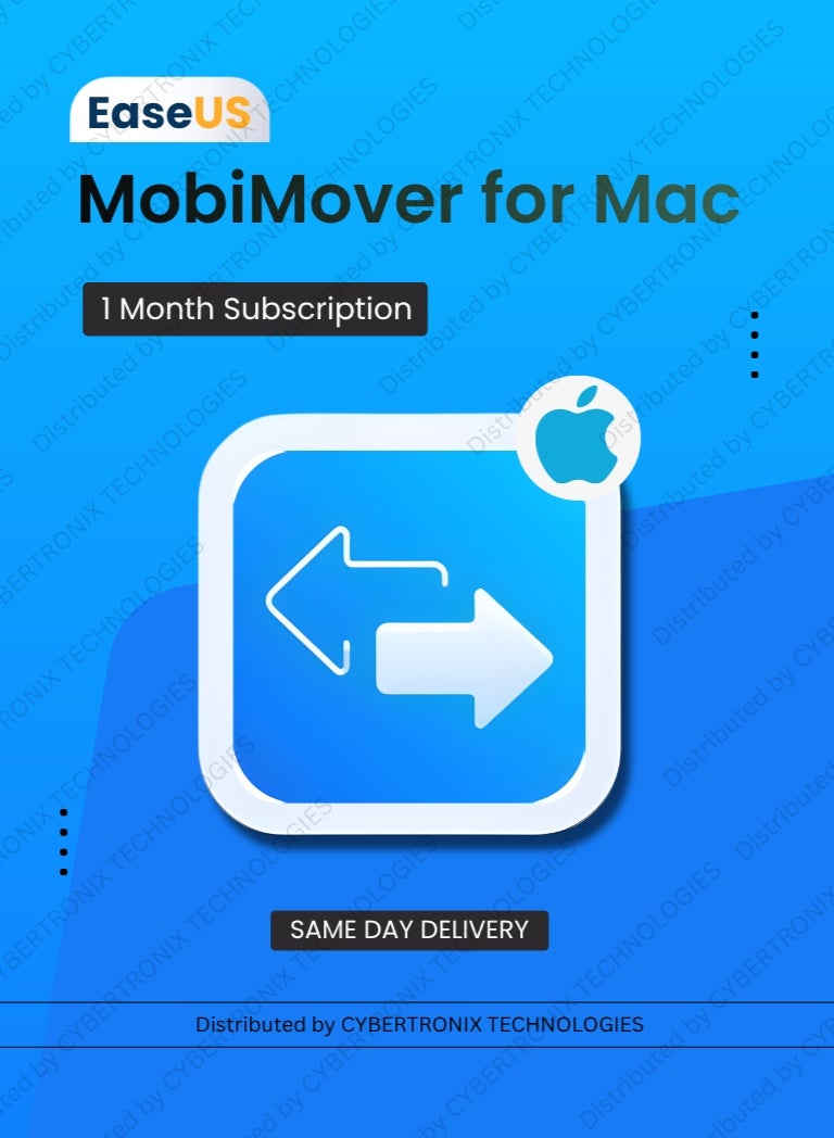 EaseUS MobiMover for Mac | 1 Device 1 Month | Digital License | Same Day Delivery