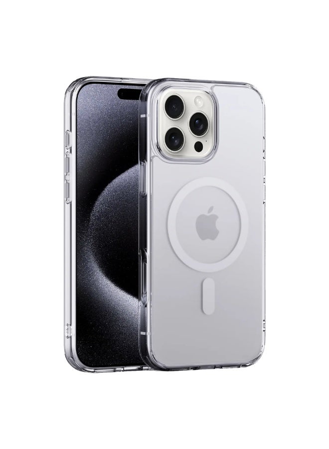 Raxoom iPhone 16 Pro Clear Magnetic Cover | Mag Safe Compatible | Hybrid Protective Crystal Clear Hard Back Case | Shockproof Silicone Frame | Anti Yellowing | Slim Transparent Case for Apple iPhone 16 Pro - Image 1