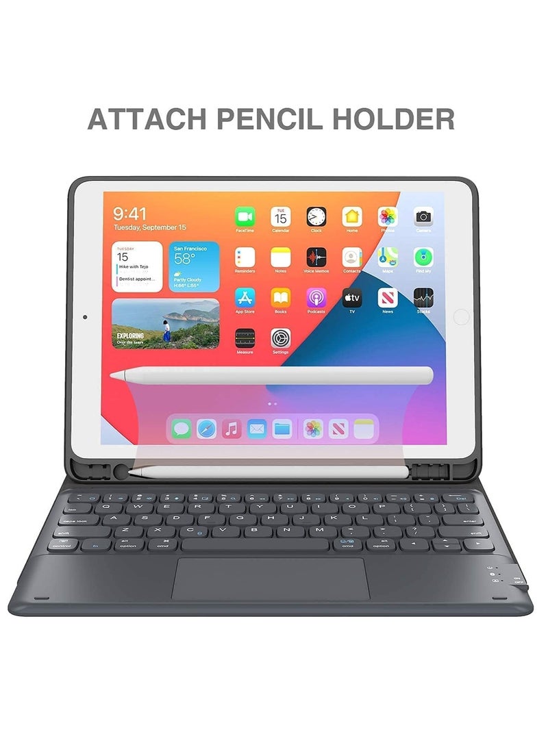 MIGOFAST Touchpad iPad 10th Generation Case with Keyboard, Smart Detachable Keyboard Folio Cover for New iPad 10th Gen 10.9" 2022 (A2696/A2757/A2777), Built-in Pencil Holder, Black - Image 4