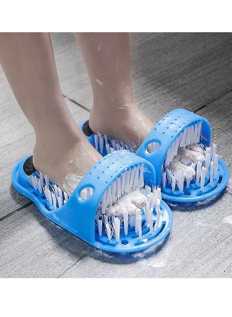 Easy Feet قطعتان من النعال البلاستيكية لإزالة الجلد الميت وتدليك القدمين وفرشاة تنظيف الأحذية وفرشاة تنظيف القدمين والحمام المنزلي - Image 1