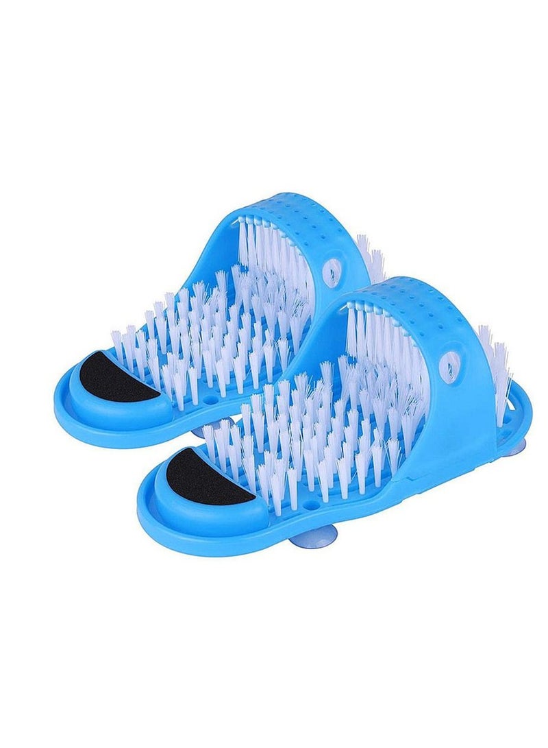 Easy Feet قطعتان من النعال البلاستيكية لإزالة الجلد الميت وتدليك القدمين وفرشاة تنظيف الأحذية وفرشاة تنظيف القدمين والحمام المنزلي - Image 2