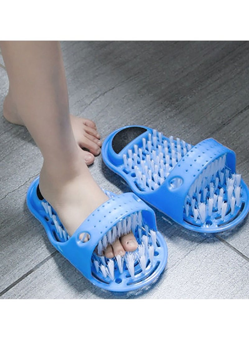Easy Feet قطعتان من النعال البلاستيكية لإزالة الجلد الميت وتدليك القدمين وفرشاة تنظيف الأحذية وفرشاة تنظيف القدمين والحمام المنزلي - Image 3