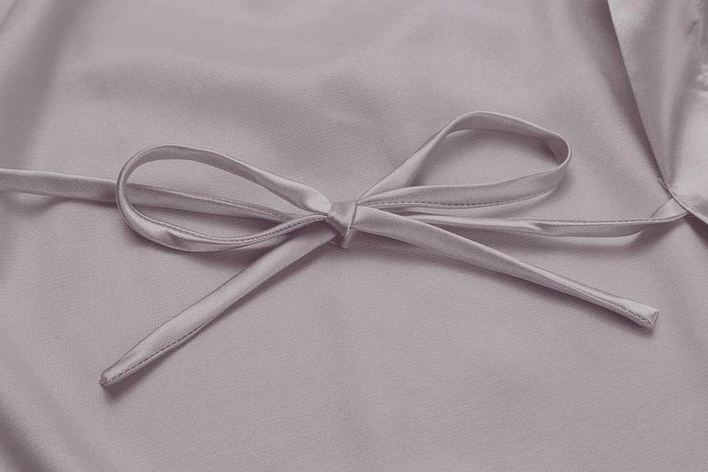 Goodmansam Women's Simplicity Style Nightwear Elegant Kimono Robes, Long,Small,Light Gray4 - Image 4