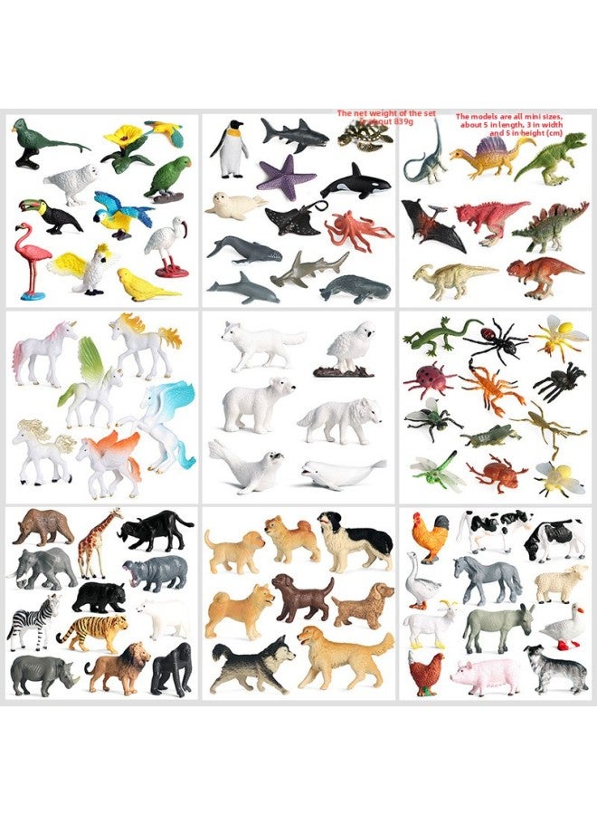 Children's Early Education Simulation Marine Animal Model Dinosaur Toy Birds Insect Sand Table Fleshy Scene Fish Tank Ornaments-Color:M6027 Mini Ocean 10 Set - Image 2